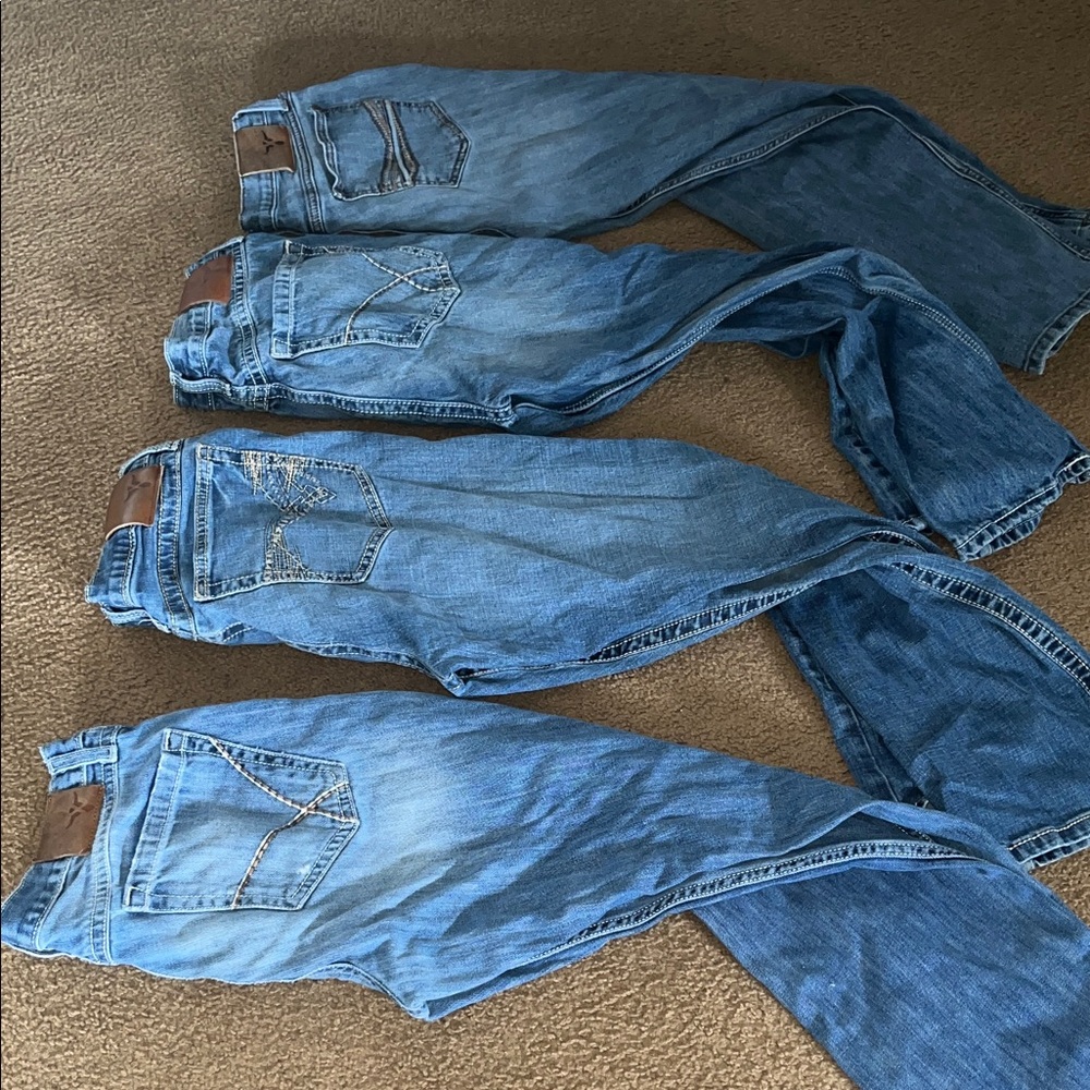 4 pair one price 30x30 Wrangler 20x Men's Blue Bootcut Jeans - Faded Indigo Wash